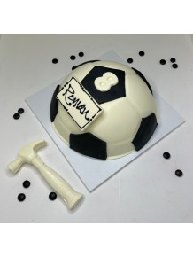 Soccer Ball Smashcake- Black & White